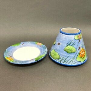 Popular Creations Waterlily Frog Jar Candle Holder Spring Garden Collection